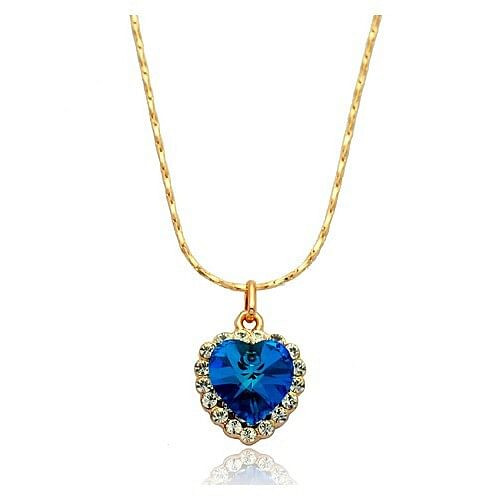 The Heart the Ocean Theme Rose Gold Necklace A392-rgne0080
