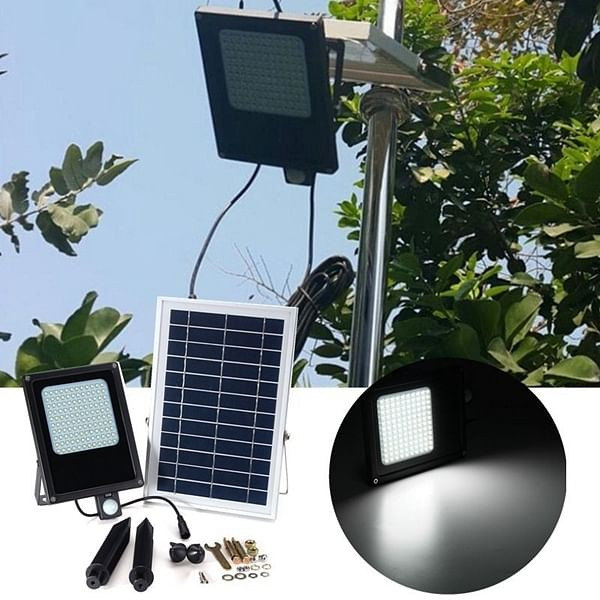 Solar Powered 120 LED PIR Motion & Light Sensor Flood Light Waterproof Outdoor Garden Security Lamp C122-1243380