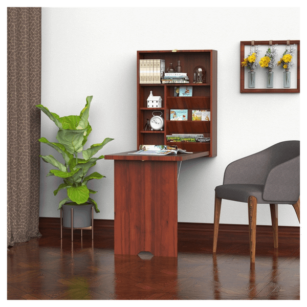 Wall Mount Desk Cabinet-Mahogany T575-S0671382235