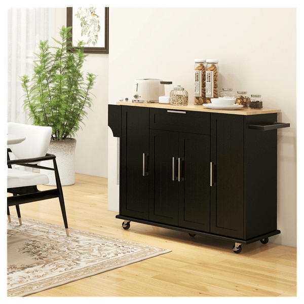 Kitchen Cart/Storage cabinet -Black T575-S0671383207