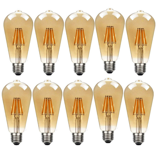 1/3/5/10 Pack LED Bulb ST64 8W Warm White E26 Vintage Edison Bulb~1140 T575-V0671387631
