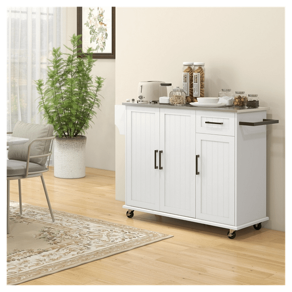 Kitchen Cart/Storage cabinet -White T575-S0671383174