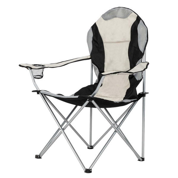 Medium Camping Chair Fishing Chair Folding Chair Black Gray T575-S0671290352