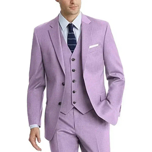 Color: Ivory, Size: XXL - Formal Suit for Men Slim 3 Pieces Blazer Vest and Pant Set Notched Lapel  F640-12000043367417902