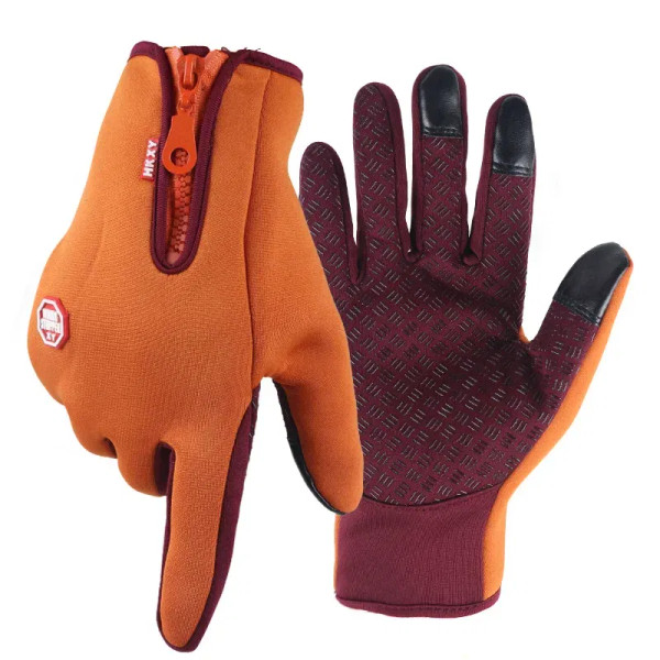 Color: Red, Gloves Size: XL - Hot Winter Gloves For Men Women Touchscreen Warm Outdoor Cycling Driv F640-12000033220268628