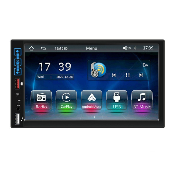Dual Din Car Radio 7-Inch HD Screen Bluetooth Hands-Free Kit Mp5 Player for Carplay Wireless Standa K484-PAU_0ITUCS54