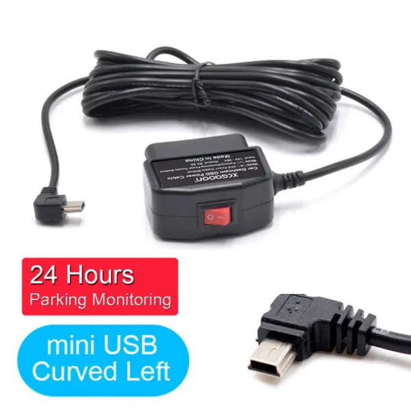 Color Name: WHITE - Dash Cam 24H Parking Monitoring Hardwire Kit Charger Buck Line OBD To USB Adapt F640-12000035312253027
