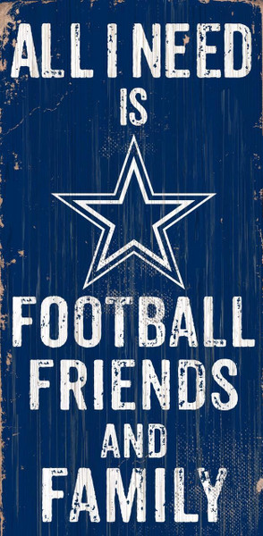 Dallas Cowboys Sign Wood 6x12 Football Friends and Family Design Color Z157-7846017481