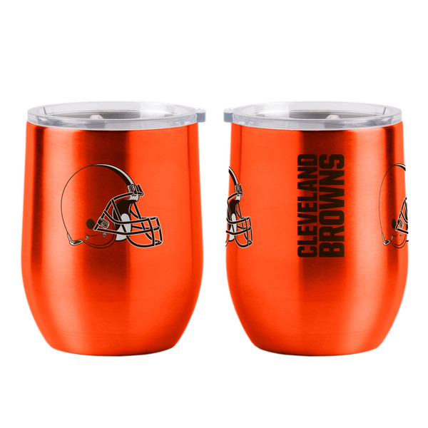 Cleveland Browns Travel Tumbler 16oz Stainless Steel Curved Z157-629395175