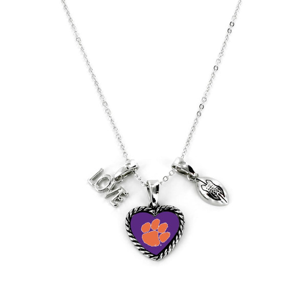 Clemson Tigers Necklace Charmed Sport Love Football - Special Order Z157-6326477817