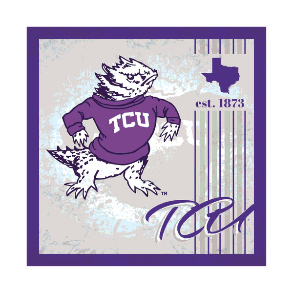 TCU Horned Frogs Sign Wood 10x10 Album Design Z157-7846137051