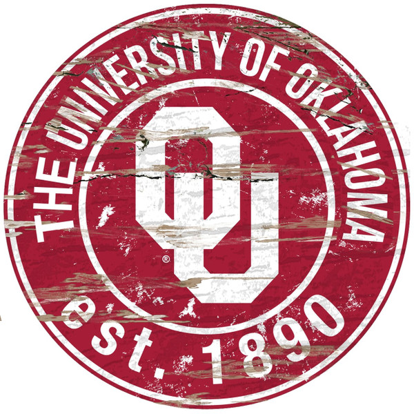 Oklahoma Sooners Wood Sign - 24" Round - Special Order Z157-7846005917