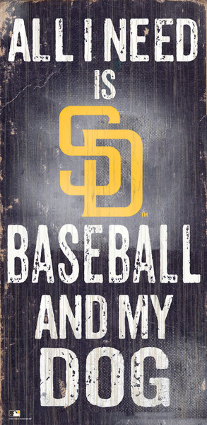 San Diego Padres Sign Wood 6x12 Baseball and Dog Design Z157-7846024203