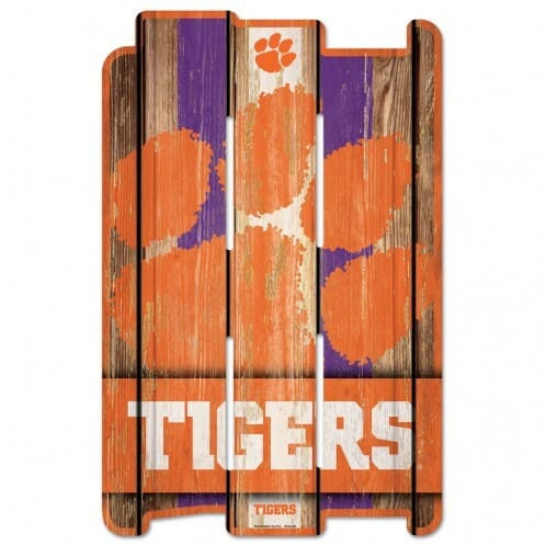 Clemson Tigers Sign 11x17 Wood Fence Style - Special Order Z157-3208519964