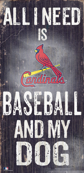 St. Louis Cardinals Sign Wood 6x12 Baseball and Dog Design Z157-7846020126