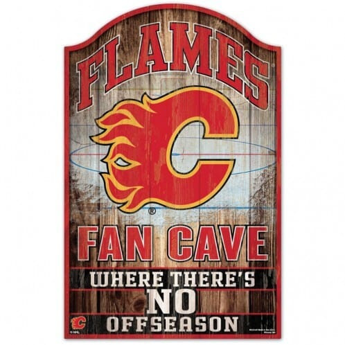 Calgary Flames Sign 11x17 Wood Fan Cave Design Z157-3208520197