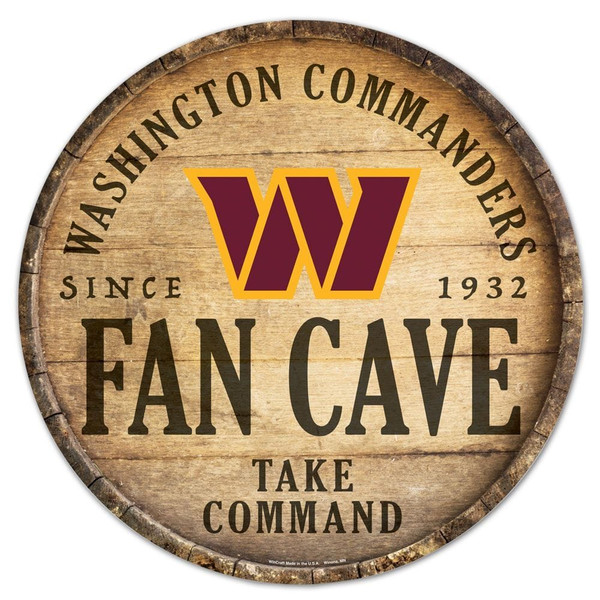 Washington Commanders Sign Wood 14 Inch Round Barrel Top Design Z157-9416628489