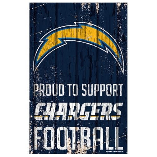 Los Angeles Chargers Sign 11x17 Wood Proud to Support Design Z157-3208588123