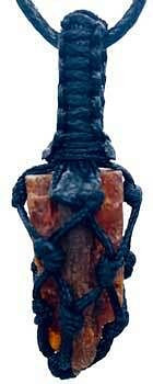 Kyanite, Orange rough tread cage pendant H558-JTC289