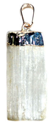 Selenite utumbled pendant H558-JUSEL