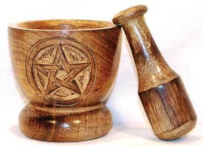 Wooden Pentagram Mortar and Pestle Set H558-LMWP