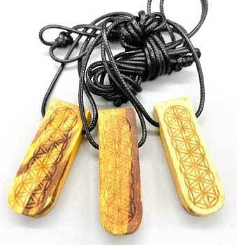 (set of 3) 2" Palo Santo Flower of Life H558-JPSF3