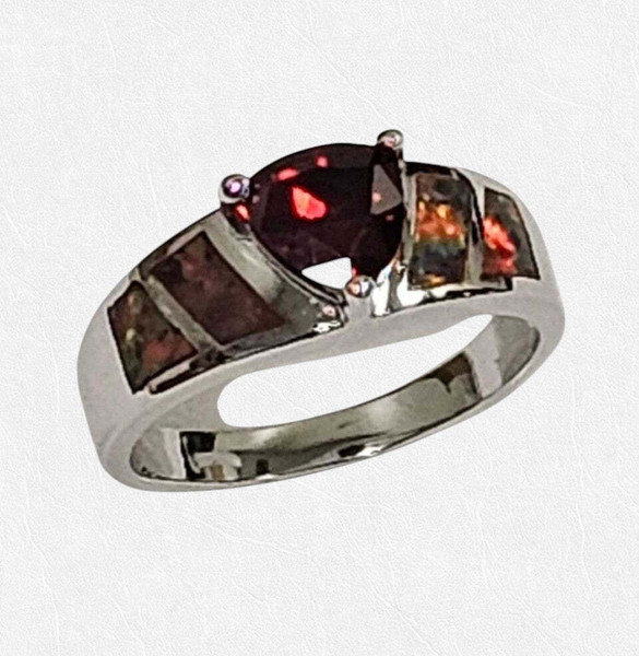 Color: RED,Size: Ring Size - 8 - Opal Love Silver Rings With CZ In 5 Colors K290-51525530583313
