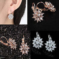 Color: ROSE GOLD TONE - Snowflowers Lovely Drop Earrings In 3 Tones K290-44020104429841