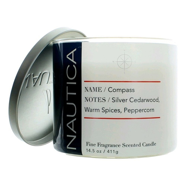 Nautica 14.5 oz Soy Wax Blend 3 Wick Candle - Compass R654-cncom145