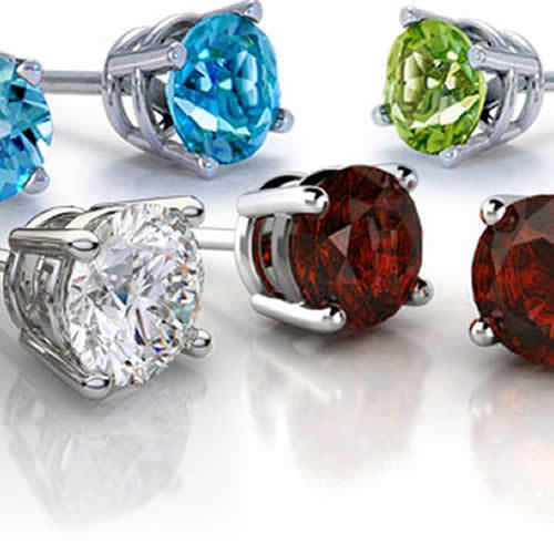 Color: GARNET - Genuine Gemstone Collection Stud Earring In 925 Sterling Silver K290-51454887035153