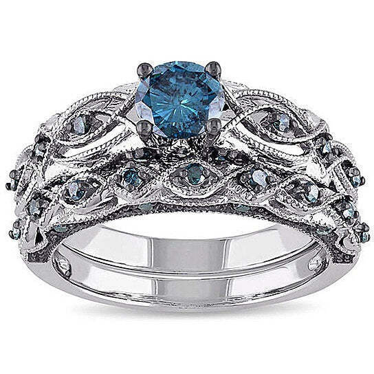 Ring Size: 6 - Oceanika Sapphire Crystal Filigree Ring With Band K290-5655438491683