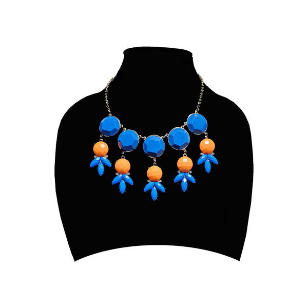 Color: BLUE - CORAL - Bubble Drizzle ..Necklace And Earrings Set.. K290-40120693063766