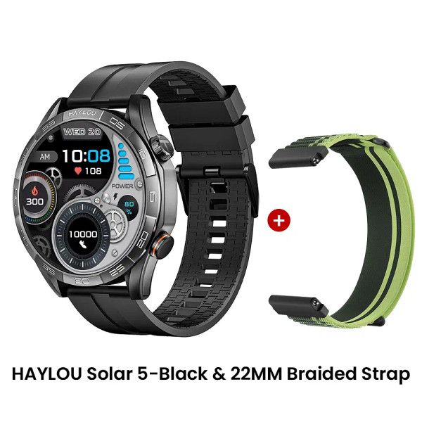Color: Blue, Ships From: CHINA - New! HAYLOU Solar 5 Voice Calling Smartwatch 1.58'' AMOLED Display F640-12000044615783306