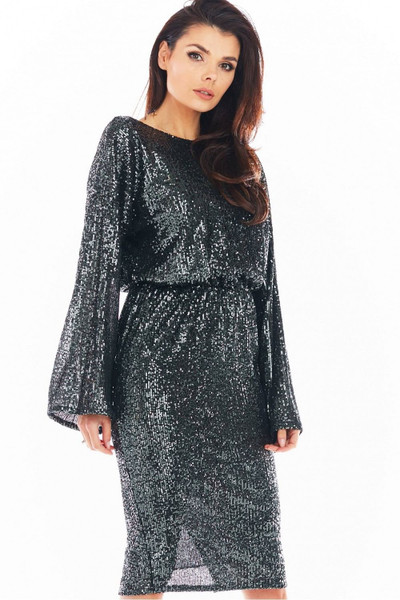 grey - Evening dress model 150758 awama U704-150758
