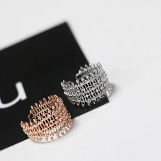 Style: Silver Pave - Bellezza Micro Pave Cocktail Ring K290-20157788997