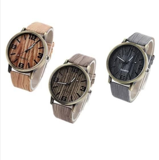 Color: Mahogany Brown - Woodchuck Wood Grain Style Exotic Watches K290-16691714373