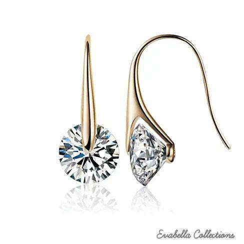 Style: 18kt Gold Plated,SIZE: SMALL - Boutique Crystal Drop Hook Earrings K290-50815998591249