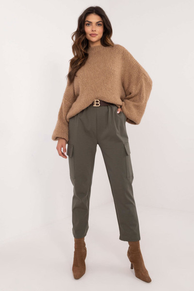 green - Women trousers model 202303 Och Bella U704-202303