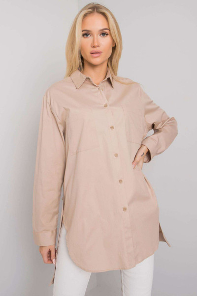 beige - Long sleeve shirt model 160741 Ex Moda U704-160741