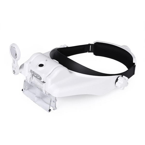 Head-mounted 3 Led Magnifier USB Rechargeable Multiples Adjustable Magnifying Glass White K484-PEL_0M3B16U9