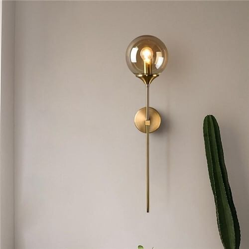Modern Style Wholesale Home Light Minimalist Glass Ball Wall Lamp - Brown A392-flig0125