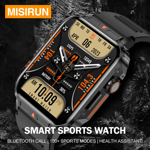 Color: WHITE - MISIRUN Outdoor Sports Smart Watch 1.95" HD Screen Bluetooth Call Smartwatch Health  F640-12000037016747159