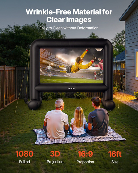 16FT Inflatable Movie Screen, Inflatable Projector Screen with Portable Storage Bag, 16:9 Easy Set  E415-XCQSTYPMZJS1S3W90001V1