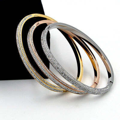 Color: SILVERY - Million Bucks Bracelet in Gold Rose Gold And Silver Overlay K290-51118864859409