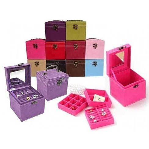 Color: Tan - Soft Velour - Personal Jewel Box in Luscious Colors with Ornate Hardware K290-1223474416