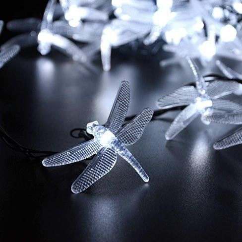 Style: Bright White - Solar Powered DragonFly LED Light String K290-5747679557