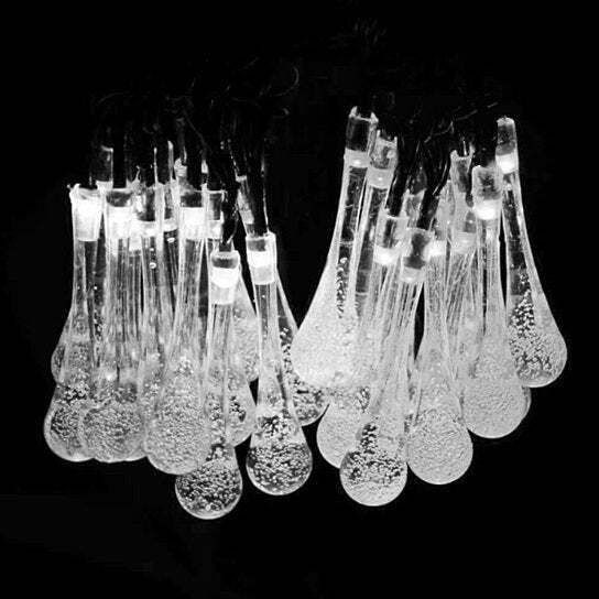 Size: 40 LED,Color: Bright White - Dew Droplets 20 LED Solar Lights Falling Like Dew K290-44722796953873