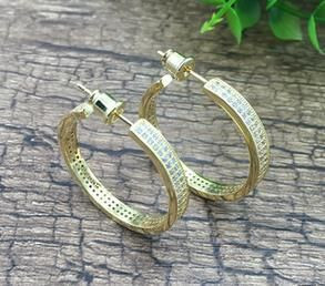 Goldy Hoops In Pave Setting K290-51489569276177