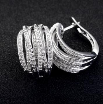 Kyrie Hoop Earrings With Multi Crystal Inlay F369-10391451926801