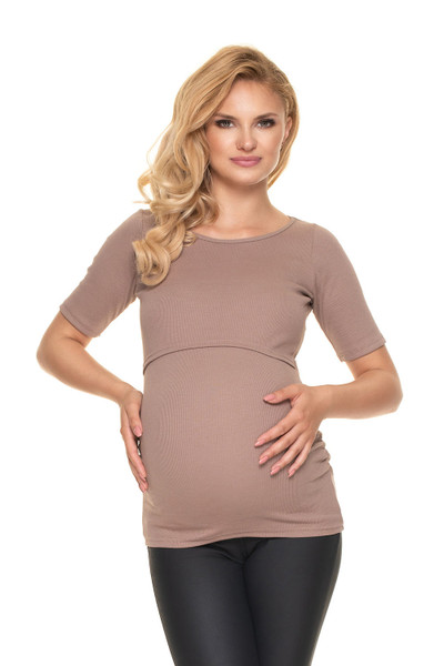 beige - Maternity blouse model 157828 PeeKaBoo U704-157828